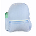 Baby Blue Seersucker Medium Backpack w/ Pocket - Premium Backpack from Mint - Just $34.95! Shop now at Pat's Monograms