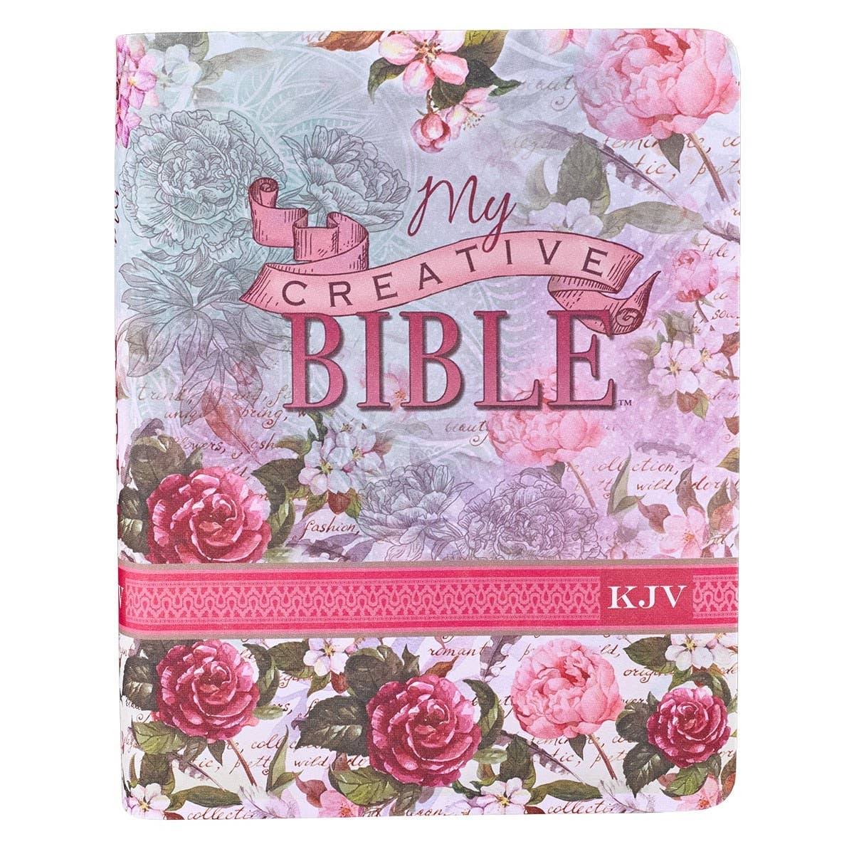 KJV My Creative Bible Faux Leather, Pink Floral Print - Premium Bible from Christian Art Gifts - Just $44.99! Shop now at Pat's Monograms