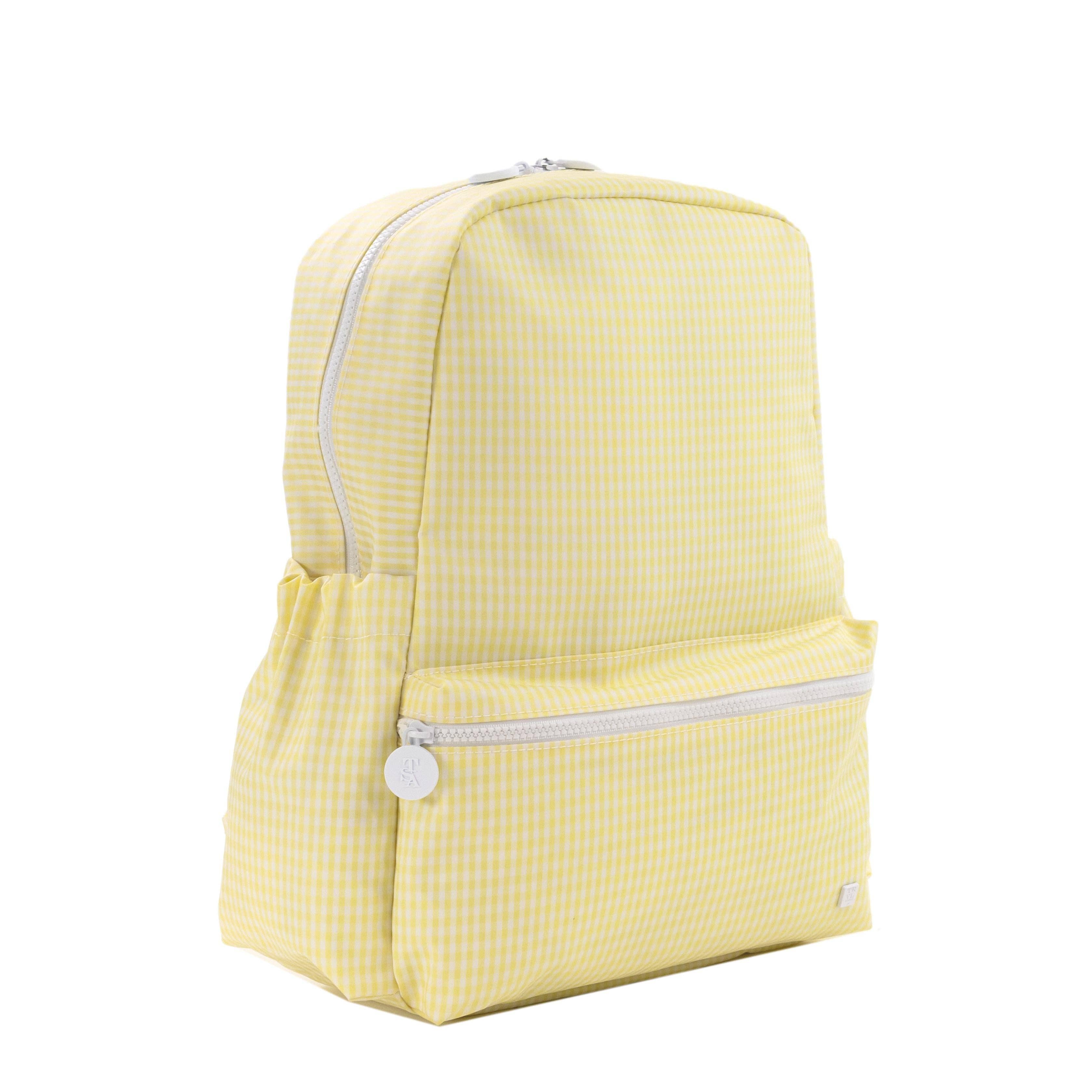 BACKPACKER - BACKPACK GINGHAM BUTTERCUP - Premium Backpack from TRVL Design - Just $64.95! Shop now at Pat's Monograms