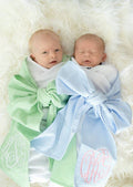 Seersucker Baby Swaddle Blanket - Blue - Premium Baby Gift from Love That Cotton - Just $35.95! Shop now at Pat's Monograms