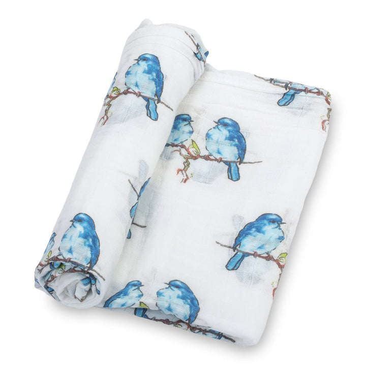 Bluebird Of Happiness Baby Swaddle Blanket - Premium Swaddle from LollyBanks - Just $19.95! Shop now at Pat's Monograms