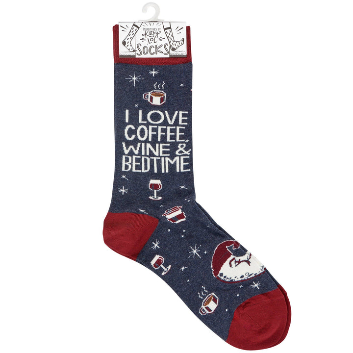 Coffee, Wine & Bedtime Socks - Premium Socks from Primitives by Kathy - Just $10.95! Shop now at Pat's Monograms