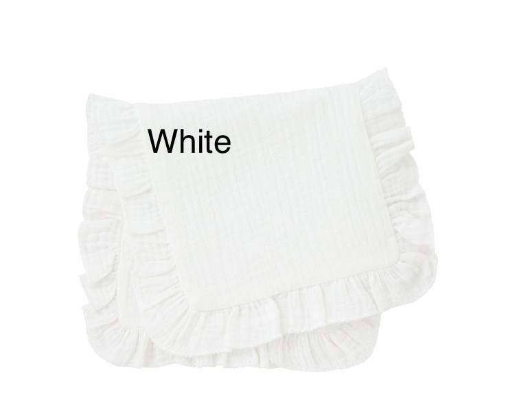 Muslin Ruffle Burp - Baby Gift, Shower Gift, Newborn - Premium Baby Accessories from Zsa Zsa & LoLLi Monogram Blanks - Just $9.95! Shop now at Pat's Monograms