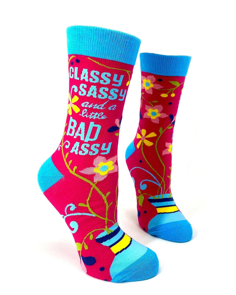 Classy Sassy and a Little Bad Assy Women's Crew Socks - Premium socks from Fabdaz - Just $11.95! Shop now at Pat's Monograms