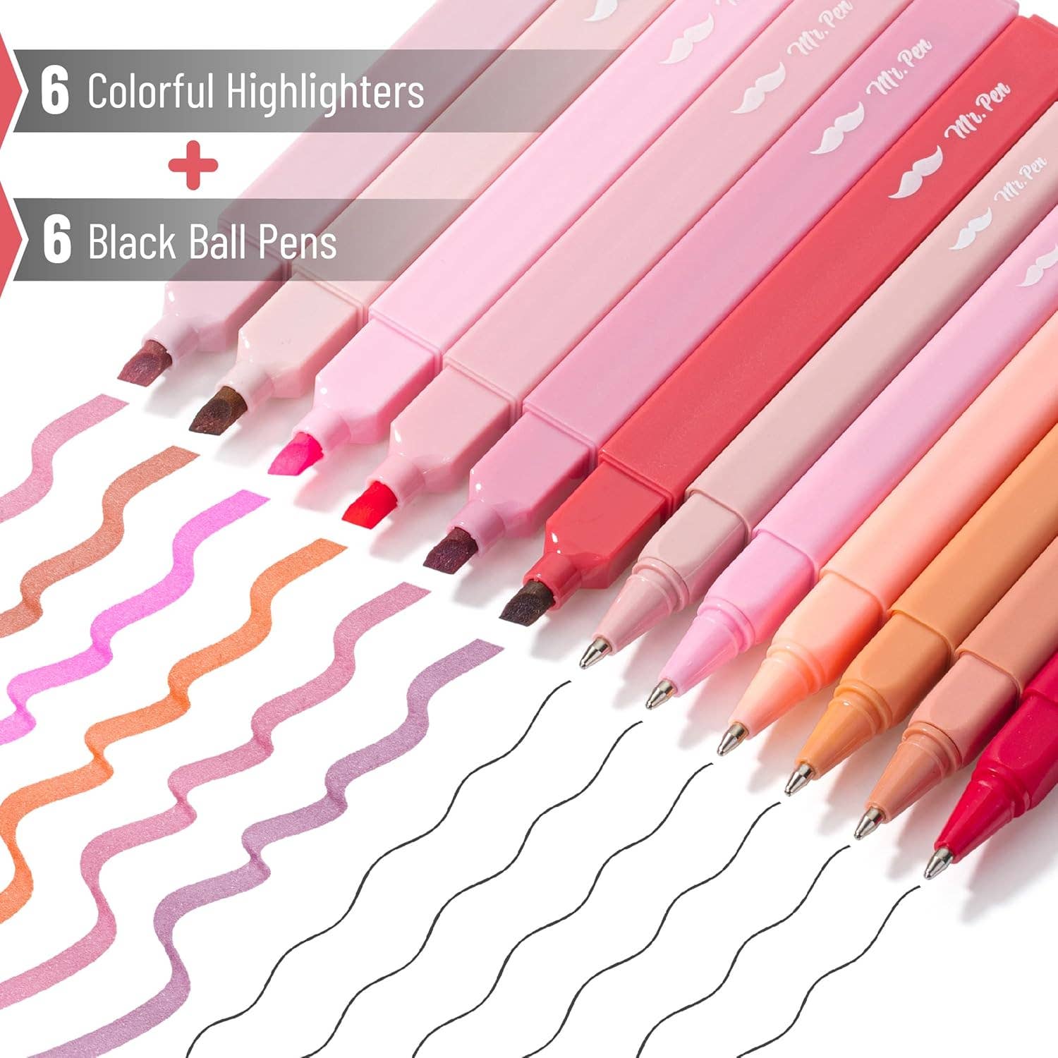 No Bleed Pink Highlighters & Pens for Bibles - 12 Pack - Premium Art supplies from Mr. Pen - Just $11.95! Shop now at Pat's Monograms