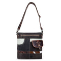 Canvas Cowhide & Leather Women Crossbody - Platinum/ Black - Premium crossbody from Sixtease Bags USA - Just $45! Shop now at Pat's Monograms