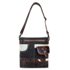 Canvas Cowhide & Leather Women Crossbody - Platinum/ Black - Premium crossbody from Sixtease Bags USA - Just $45! Shop now at Pat's Monograms