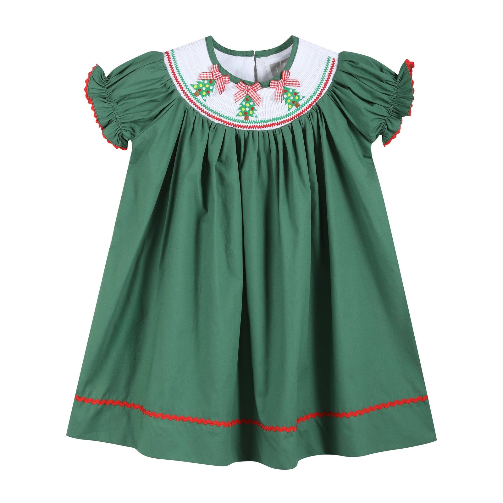 Green Christmas Tree Smocked Bishop Dress - Premium Baby & Toddler Dresses from Lil Cactus - Just $38.95! Shop now at Pat's Monograms