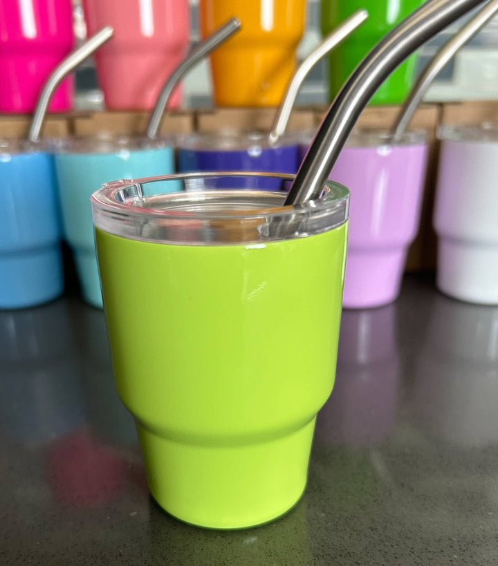 Tumbler Shot Glass with Metal Straw and Lid - Premium  from JILLIAN INK LLC - Just $8! Shop now at Pat's Monograms