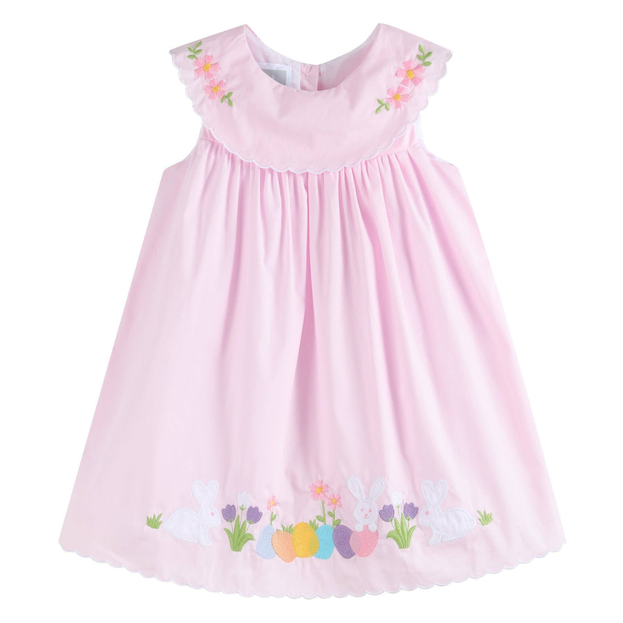 Pink Easter Applique Dress, 6Y Pink Easter Applique Dress, 6Y