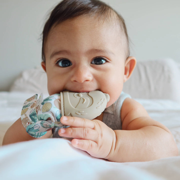 Itzy Mitt™ Silicone Teething Mitts: Dinosaur - Premium teethers from Itzy Ritzy - Just $9.95! Shop now at Pat's Monograms