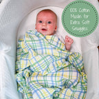 Blue Plaid Baby Muslin Swaddle Blanket - Premium Swaddle from LollyBanks - Just $19.99! Shop now at Pat's Monograms