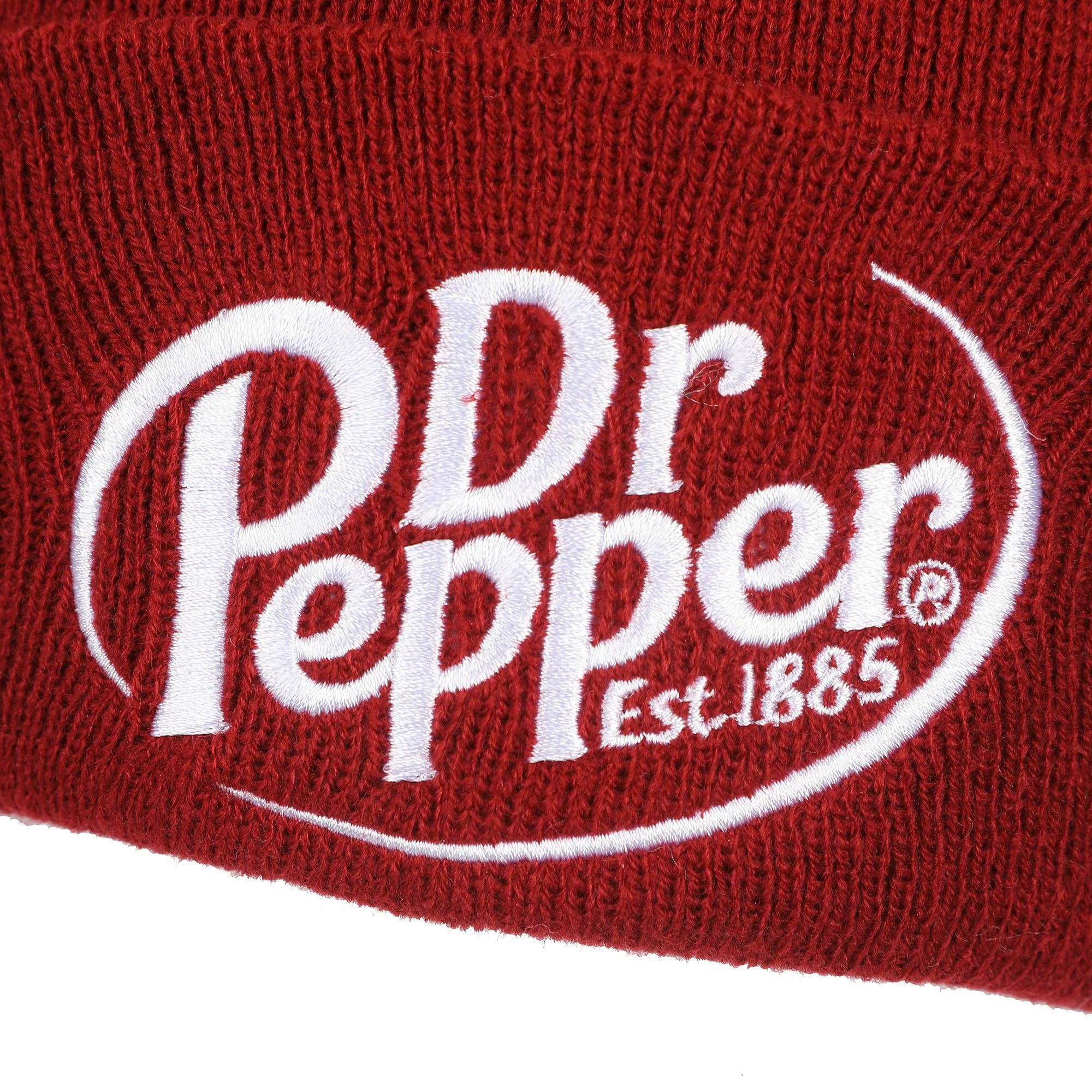 Dr. Pepper Embroidery On Acrylic Knit Standard Cuff Beanie - Premium Headwear from Bioworld Merchandising - Just $22.95! Shop now at Pat's Monograms