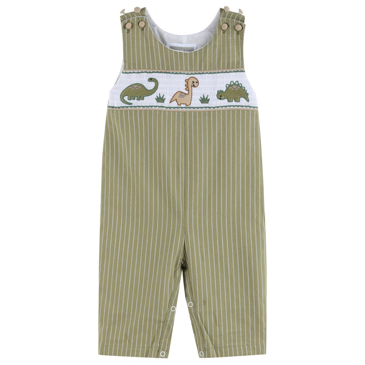 Green Dinosaur Smocked Overalls - Premium Baby & Toddler Outfits from Lil Cactus - Just $36.95! Shop now at Pat's Monograms