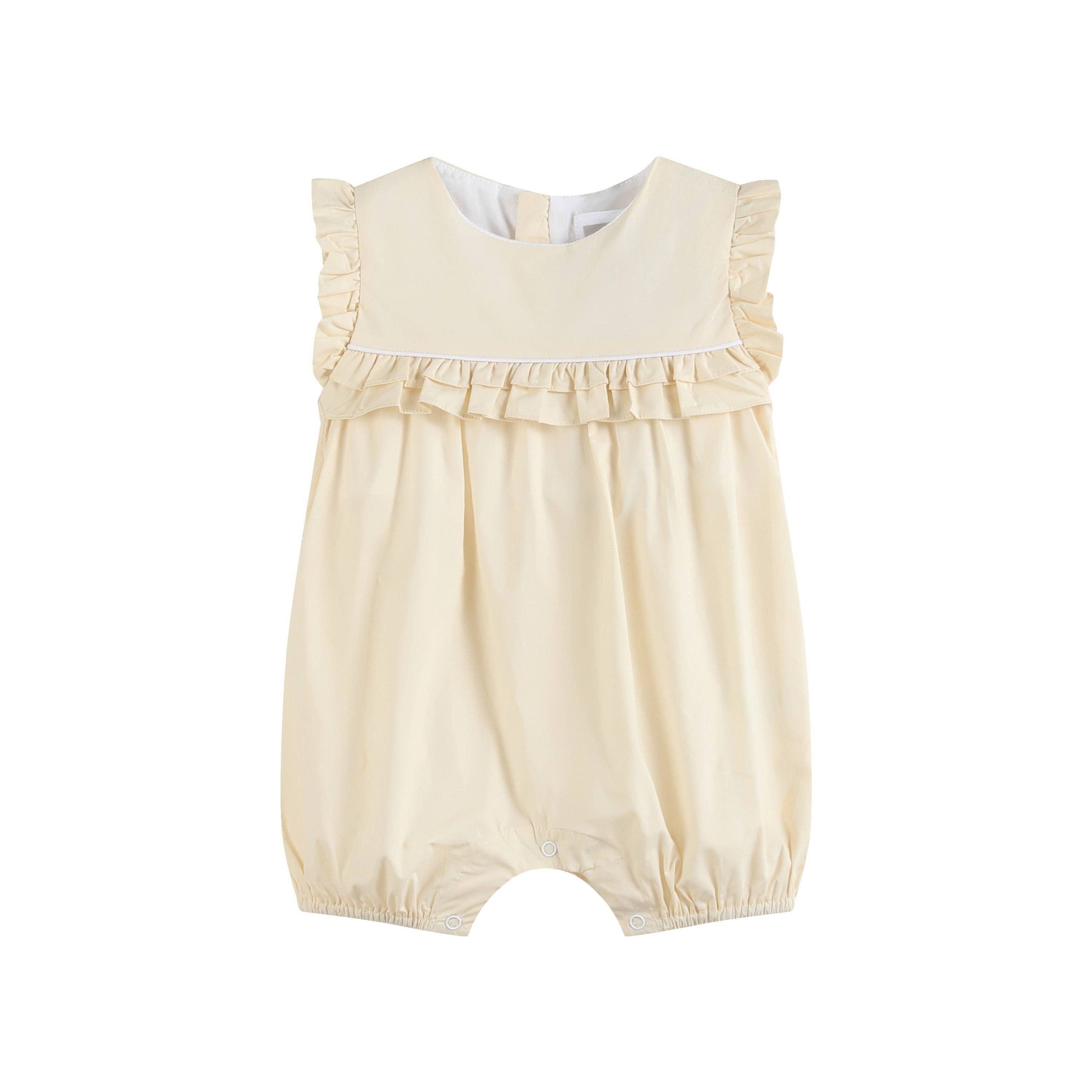 Light Yellow Ruffle Jumper Romper - Premium Baby & Toddler Outfits from Lil Cactus - Just $38.95! Shop now at Pat's Monograms