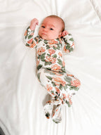 Magnolias - Knotted Gown - Premium Baby Sleepwear from Goosies - Just $29.95! Shop now at Pat's Monograms