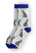 Silver Tabby Cat Full Body Socks - Premium Socks from Sock Daddy - Just $10.95! Shop now at Pat's Monograms