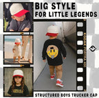 Kids Two Tone Vintage Cap - Red/Beige - Premium Trucker Cap from Funky Junque - Just $15.95! Shop now at Pat's Monograms