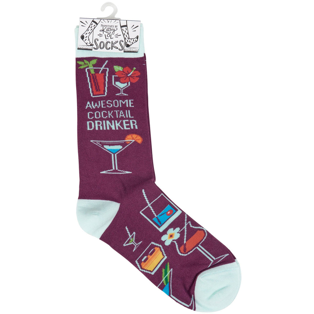 Awesome Cocktail Drinker Socks - Premium Socks from Primitives by Kathy - Just $11.50! Shop now at Pat's Monograms