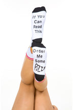 If You Can Read This Order Me Some Pizza | Unisex Grip Socks - Premium socks from Oooh Yeah/Sock It Up/Oooh Geez Slippers - Just $11.95! Shop now at Pat's Monograms
