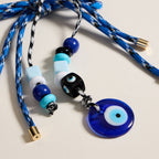 Elegant Beaded Keychain | Blue Evil Eye Charm — Frem