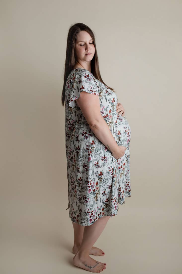 Floral Mommy Labor and Delivery/ Nursing Gown - Premium Maternity Clothing from Three Little Tots - Just $36.95! Shop now at Pat's Monograms