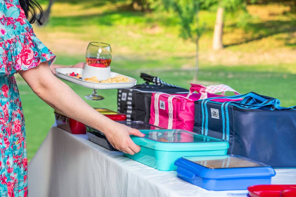 Reusable Party Plates w/ Beverage Holder - Set of 4 - Red - Premium Kitchen Accessories from Fancy Panz - Just $19.95! Shop now at Pat's Monograms