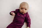 Knotted Newborn Baby Gown Plum Purple - Premium baby and Toddler Outfits from Three Little Tots - Just $26.95! Shop now at Pat's Monograms