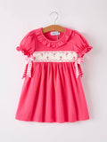 Hot Pink Smocked Cross Bishop Dress - Premium Baby & Toddler Dresses from Rylee Faith Designs - Just $26.95! Shop now at Pat's Monograms