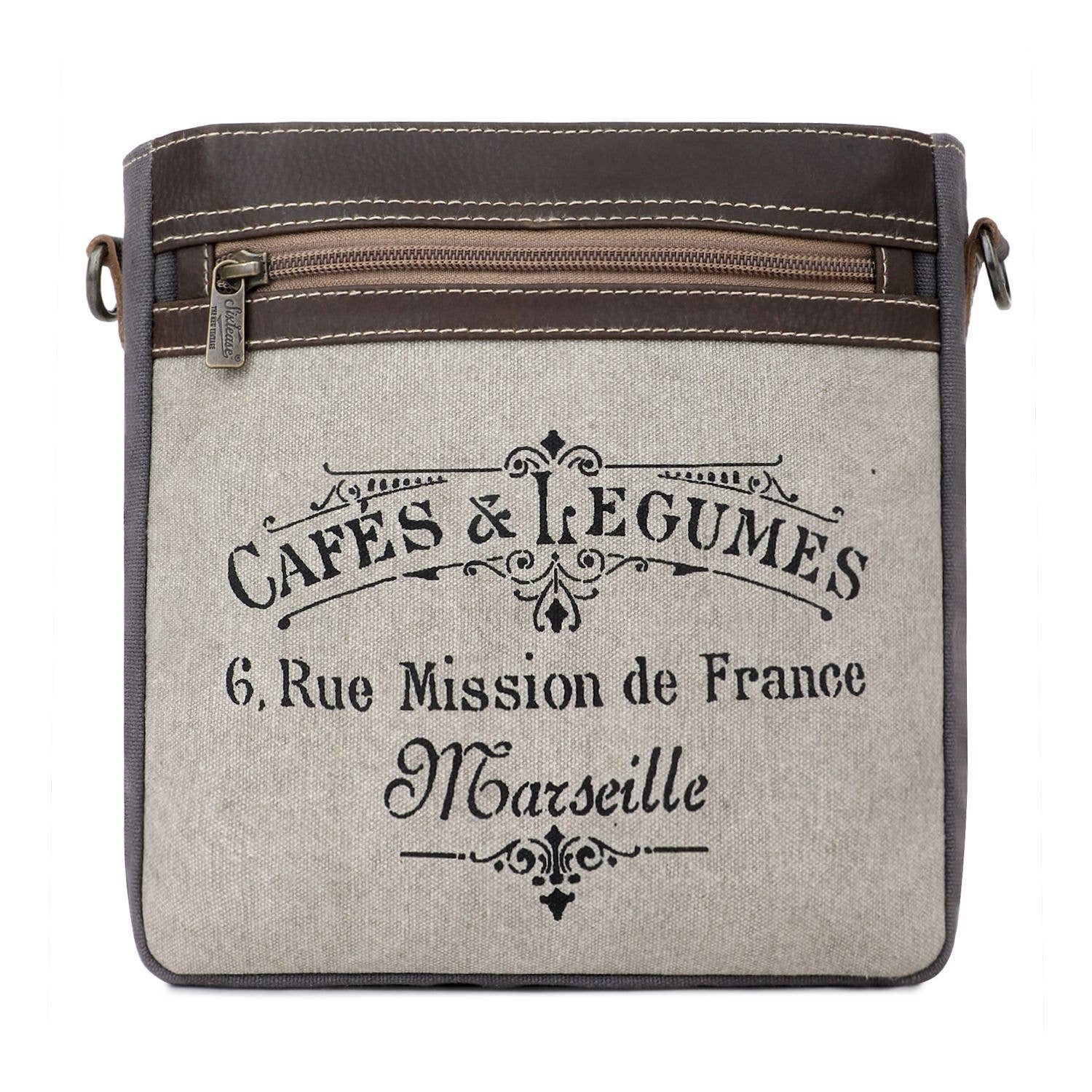 Canvas & Leather Women Crossbody - Silver/Davy's Gray - Premium  from Sixtease Bags USA - Just $34.95! Shop now at Pat's Monograms