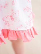 Baby Girls Bubblegum Pink Butterfly Garden Toile Knit Swing Top & Bloomer Set - Premium Baby & Toddler Outfits from RuffleButts + RuggedButts - Just $46.95! Shop now at Pat's Monograms
