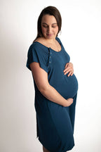 Navy Blue Maternity Mommy Labor and Delivery/ Nursing Gown - Premium nursing & Feeding from Three Little Tots - Just $36.95! Shop now at Pat's Monograms