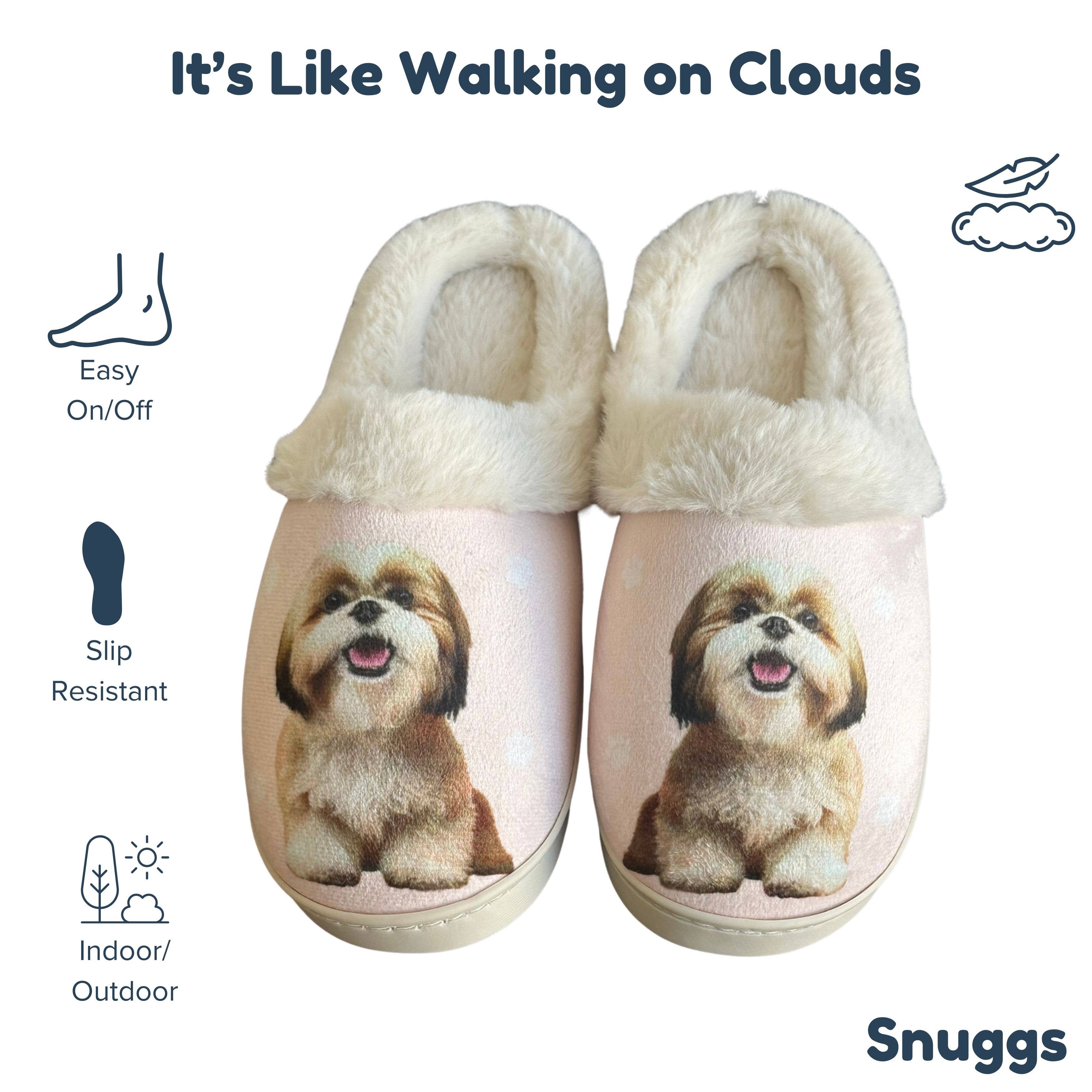 Shih Tzu Tan and White Snuggs Slipper - Comfy - Pet lovers - Premium Slippers from E&S Pets - Just $24.95! Shop now at Pat's Monograms