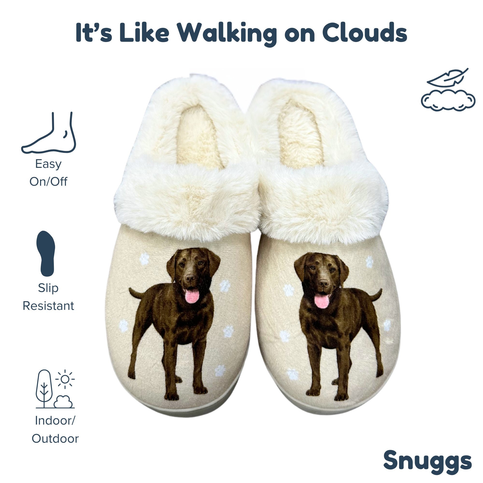 Labrador Chocolate Snuggs Slippers - Premium Slippers from E&S Pets - Just $24.95! Shop now at Pat's Monograms