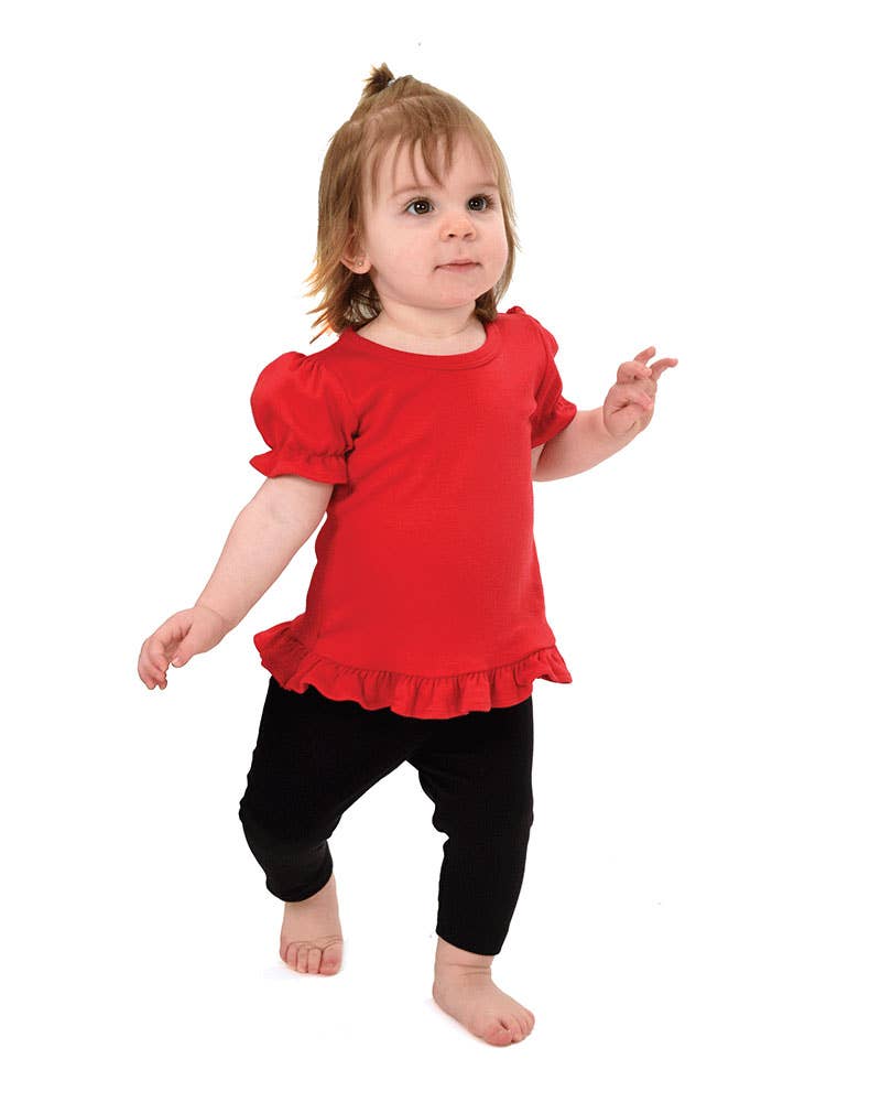 Infant Toddler Short Sleeve Girls Ruffle Top Blank Frill Tee - Premium Baby & Toddler Tops from MONAG - Just $15! Shop now at Pat's Monograms