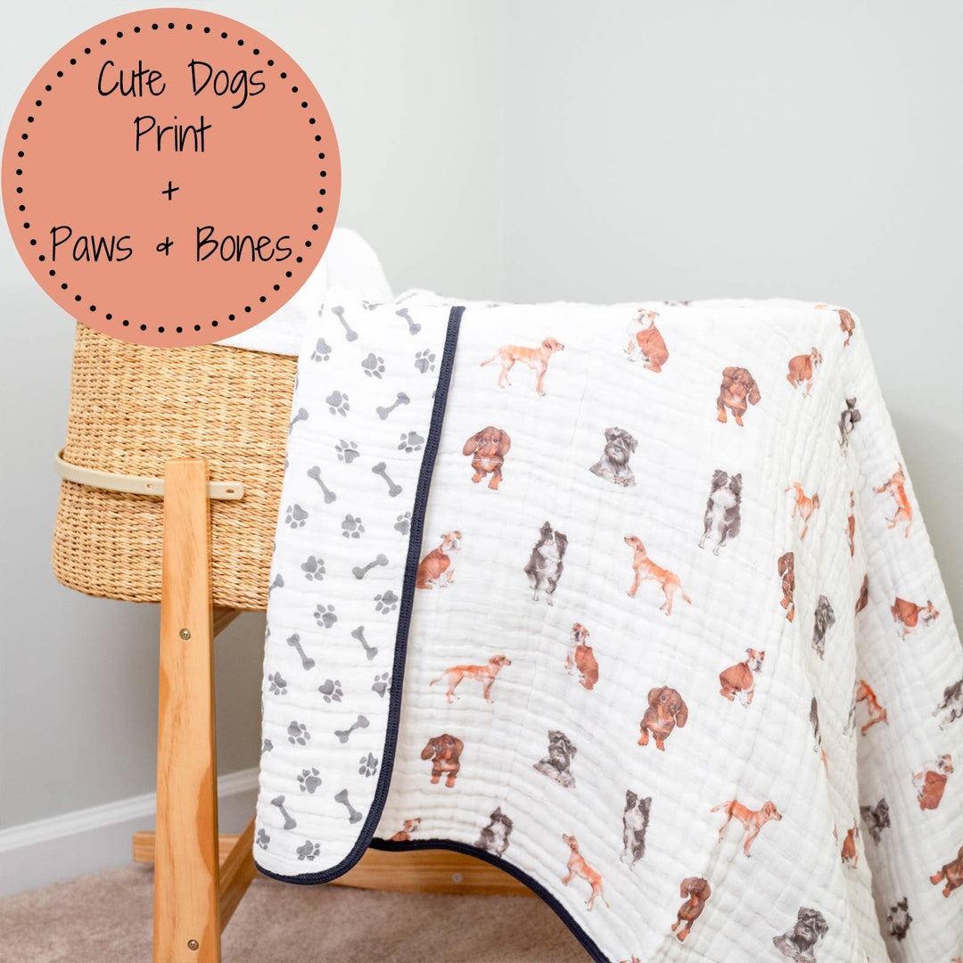Adorable Dog Baby Toddler Muslin Blanket - Premium Baby Blanket from LollyBanks - Just $29.95! Shop now at Pat's Monograms