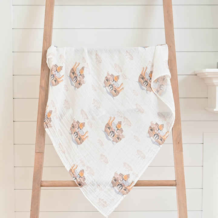 Noah's Ark Baby Swaddle Blanket - Premium Swaddle from LollyBanks - Just $16.95! Shop now at Pat's Monograms