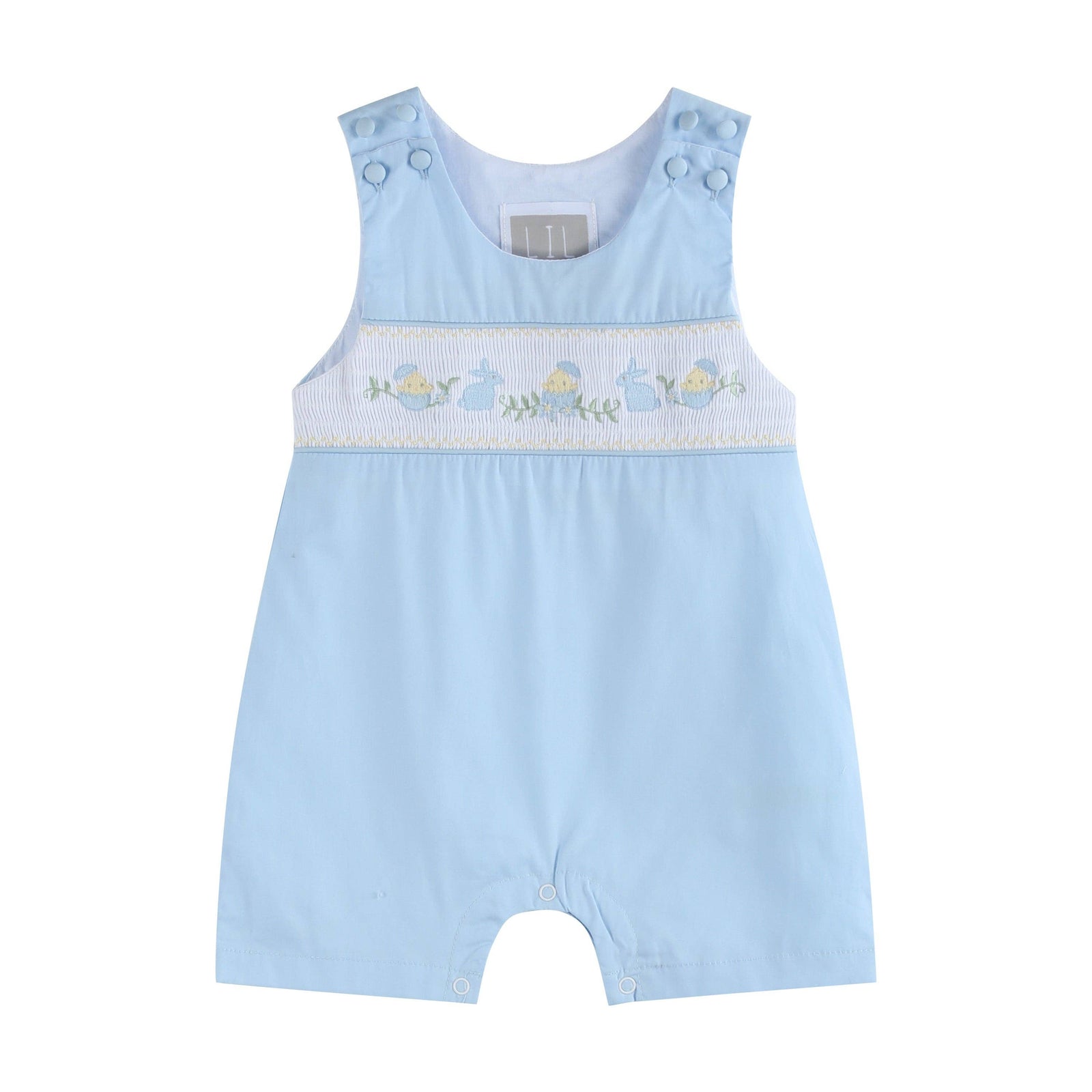 Light Blue Easter Smocked Shortalls - Premium Baby & Toddler Outfits from Lil Cactus - Just $38.95! Shop now at Pat's Monograms