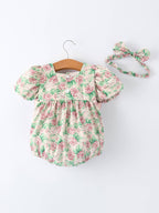 Vintage Rose Baby Girls Romper - Premium Baby & Toddler Outfits from Rylee Faith Designs - Just $32.95! Shop now at Pat's Monograms