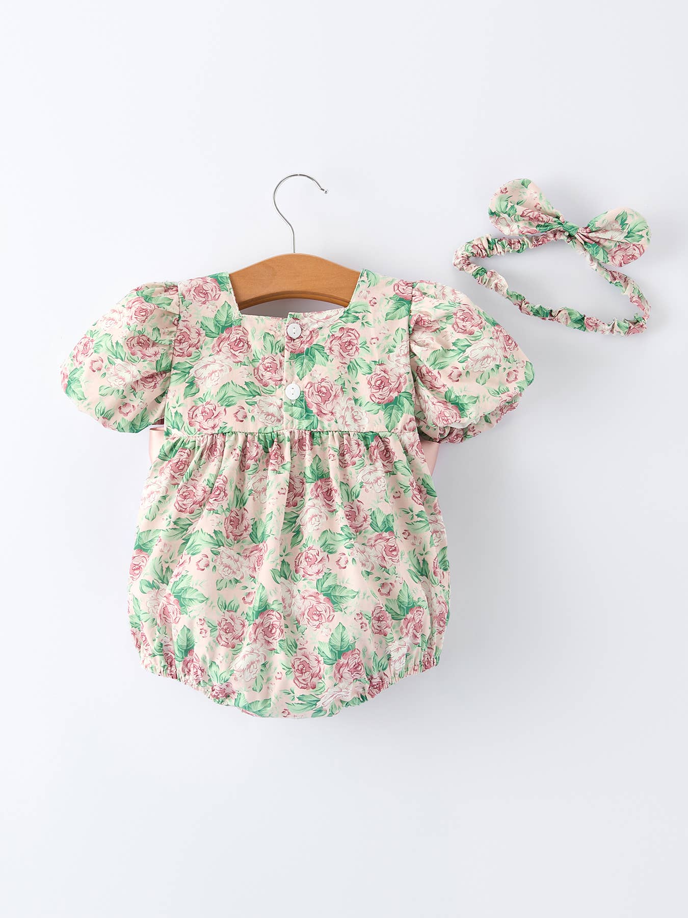 Vintage Rose Baby Girls Romper - Premium Baby & Toddler Outfits from Rylee Faith Designs - Just $32.95! Shop now at Pat's Monograms