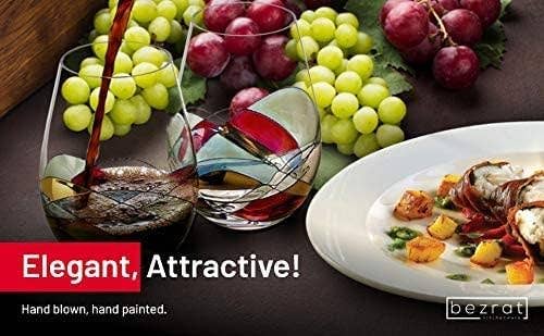 Stemless Wine Glasses Gift Set - Premium drinkware from Bezrat - Just $64.95! Shop now at Pat's Monograms