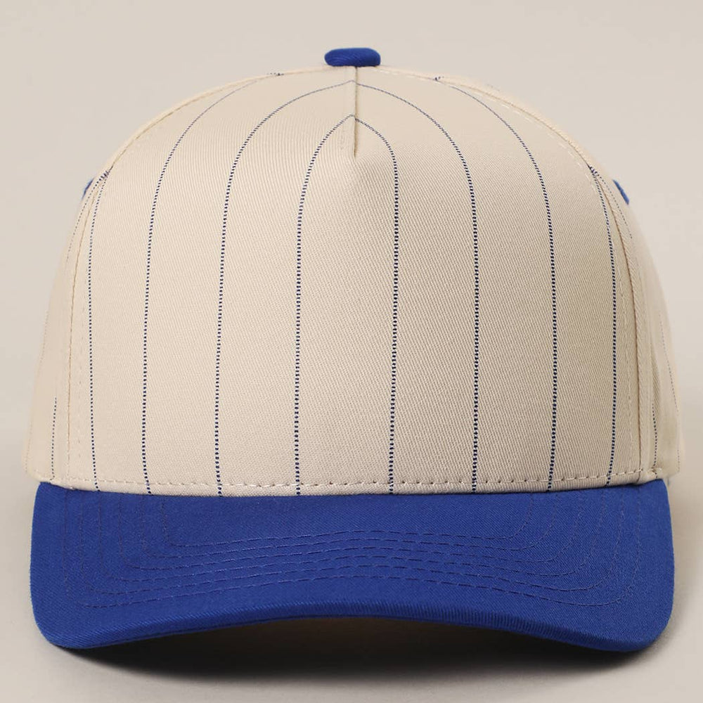 Two-Tone Pinstripe Canvas Trucker Hat - Premium  from Fashion City - Just $15! Shop now at Pat's Monograms