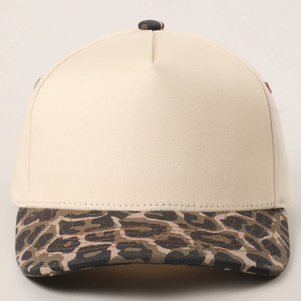 Two Tone Leopard Printed Canvas Trucker Hat - Premium Trucker Cap from Fashion City - Just $15! Shop now at Pat's Monograms
