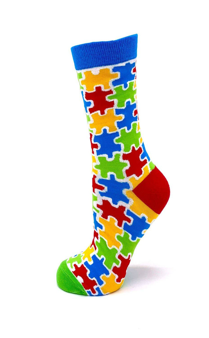 Colorful Autism Awareness Puzzle Pieces Women's Crew Socks - Premium socks from Fabdaz - Just $12.95! Shop now at Pat's Monograms