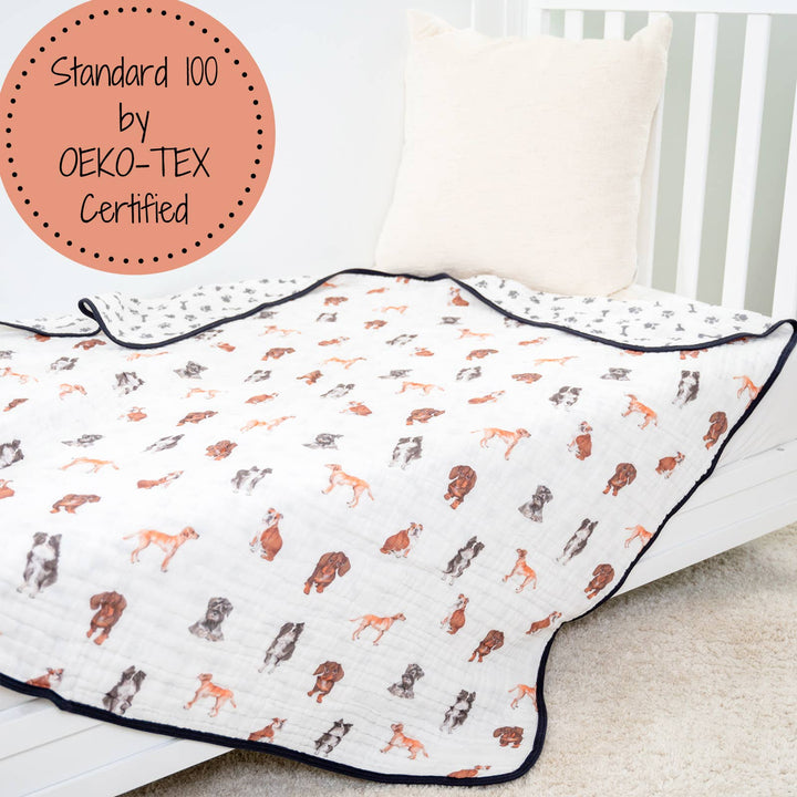 Adorable Dog Baby Toddler Muslin Blanket - Premium Baby Blanket from LollyBanks - Just $29.95! Shop now at Pat's Monograms
