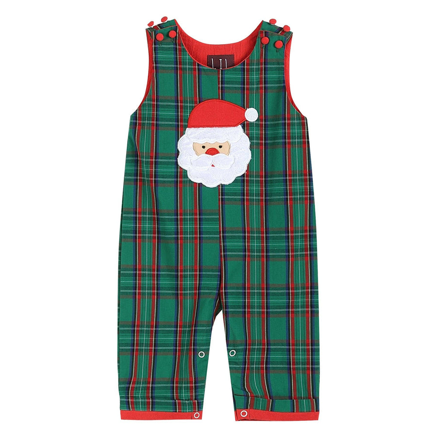 Christmas Green Gingham Santa Overalls - Premium Baby & Toddler Outfits from Lil Cactus - Just $35! Shop now at Pat's Monograms