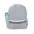 Grey Seersucker Medium Backpack w/ Pocket - Premium Backpack from Mint - Just $34.95! Shop now at Pat's Monograms
