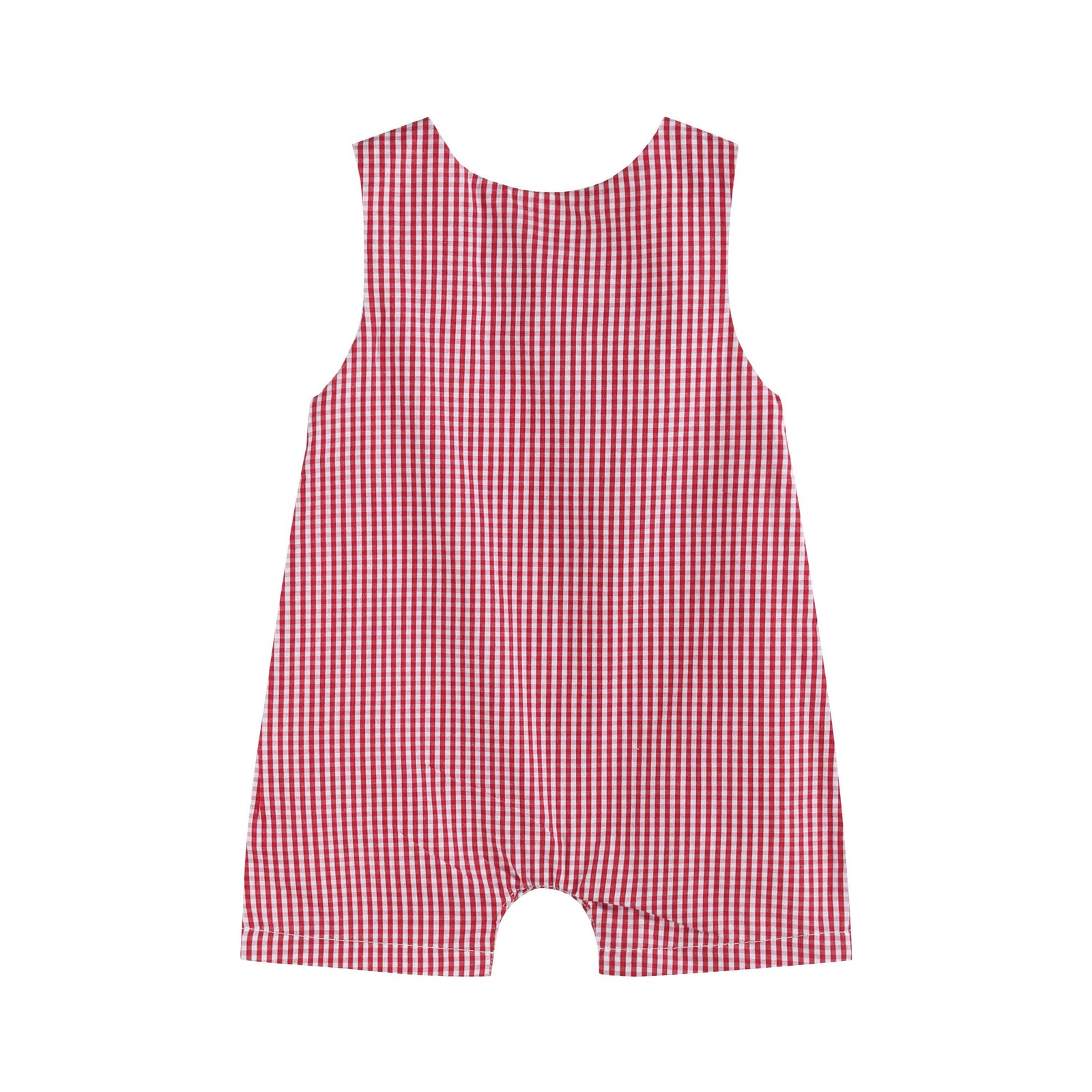 Red Gingham Baseball Smocked Shortalls - Premium Baby & Toddler Outfits from Lil Cactus - Just $38.95! Shop now at Pat's Monograms