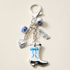 Western Cowgirl Boot Charm Ceramic | Beads Keychain — Frem
