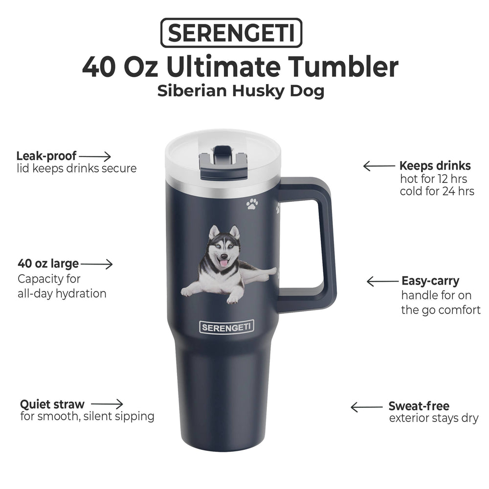40oz Siberian Husky Tumbler - 3D Printed - Vacuum Insulated - Premium drinkware from E&S Pets - Just $34.95! Shop now at Pat's Monograms